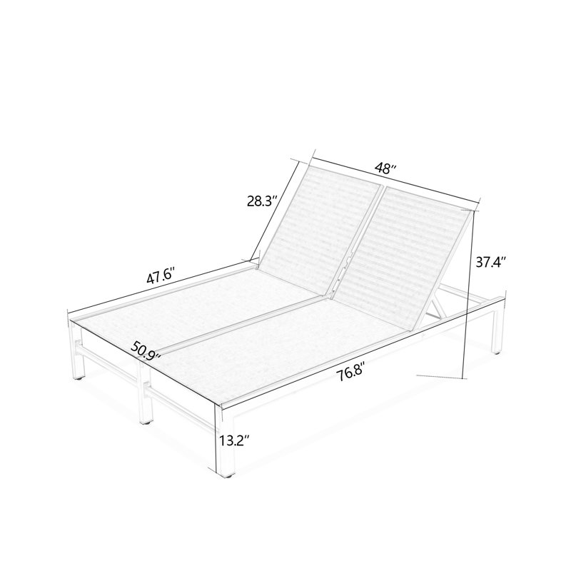 Wade Logan® Outdoor Metal Double Chaise Lounge & Reviews Wayfair